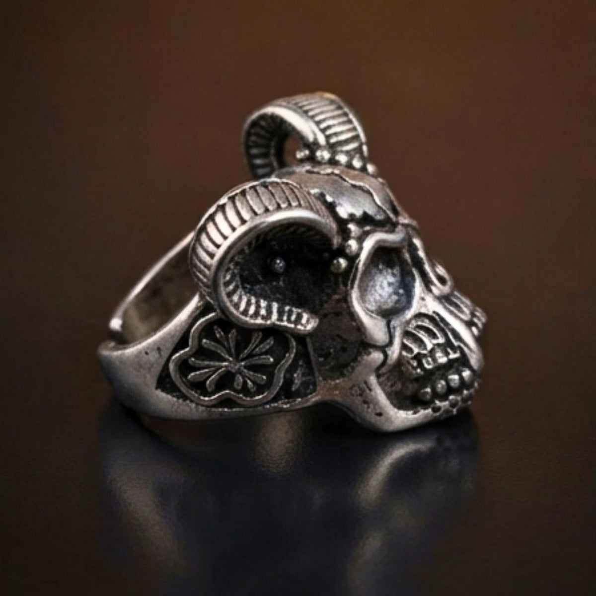 THE MEN THING Rings DEMON RAM - Pure Stainless Steel Men’s Ring for Men & Boys (Size : 16-20)