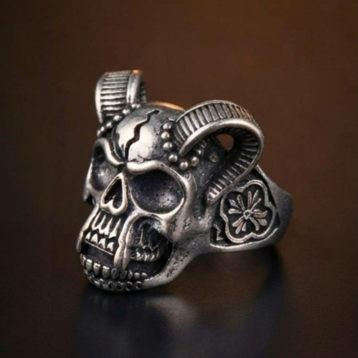 THE MEN THING Rings DEMON RAM - Pure Stainless Steel Men’s Ring for Men & Boys (Size : 16-20)