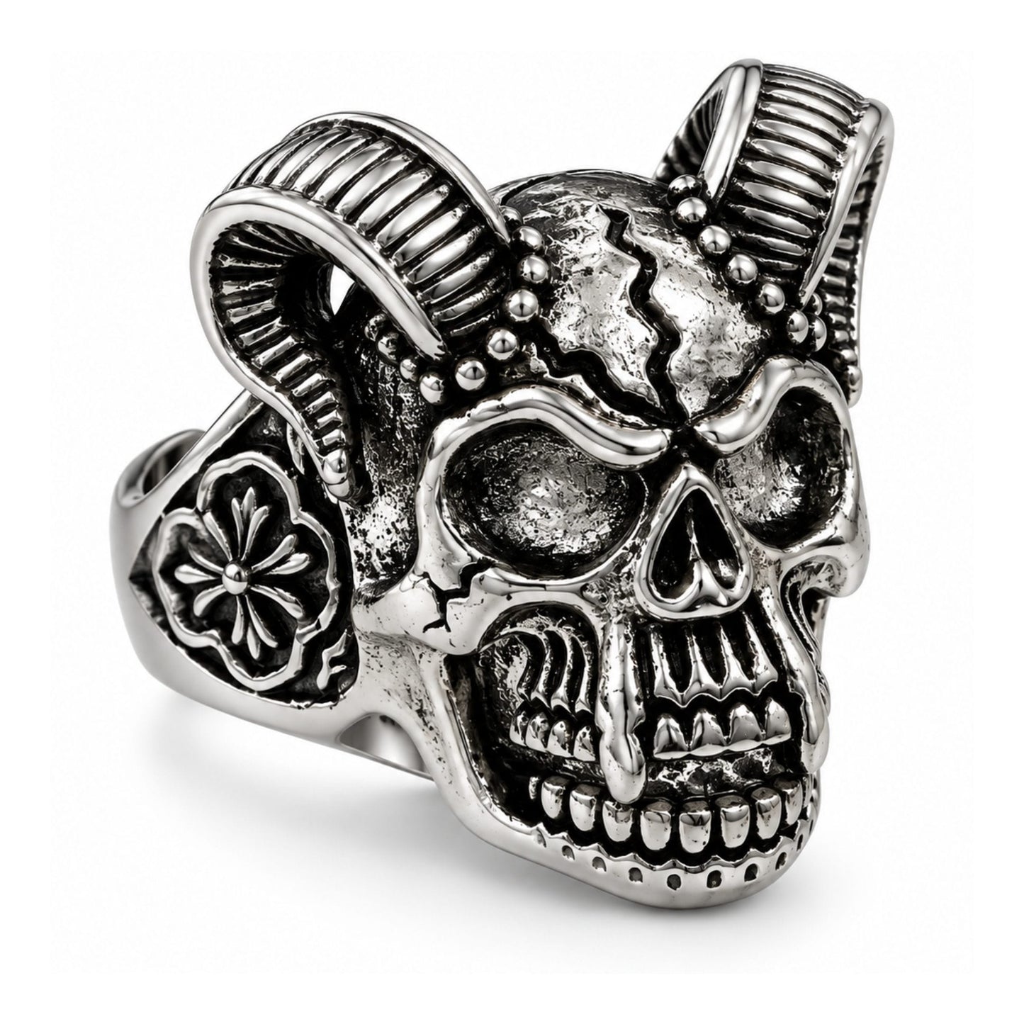 THE MEN THING Rings DEMON RAM - Pure Stainless Steel Men’s Ring for Men & Boys (Size : 16-20)