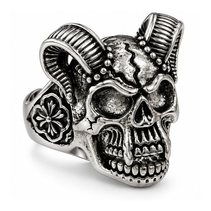THE MEN THING Rings DEMON RAM - Pure Stainless Steel Men’s Ring for Men & Boys (Size : 16-20)