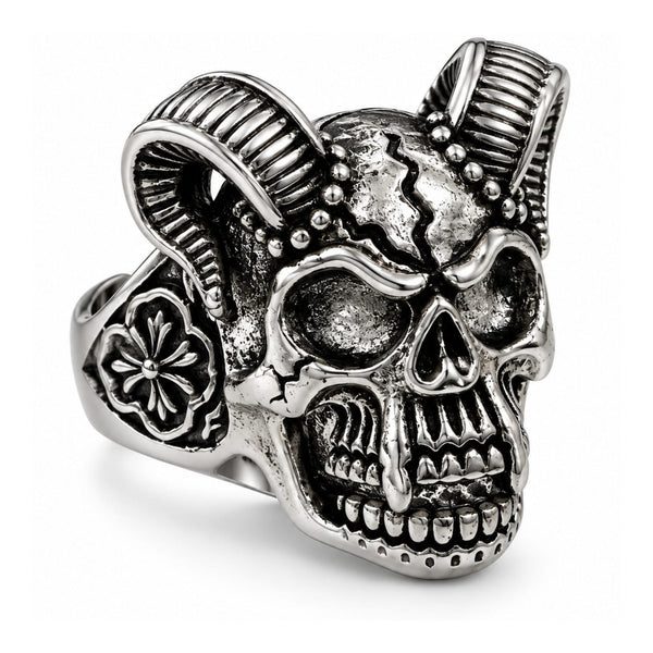 DEMON RAM - Pure Stainless Steel Men’s Ring for Men & Boys (Size : 16-20)
