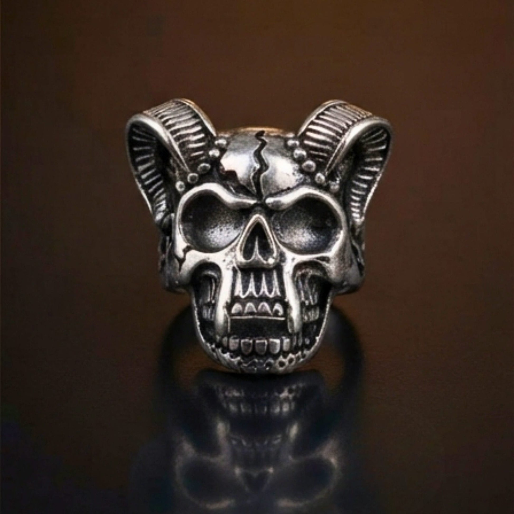 THE MEN THING Rings DEMON RAM - Pure Stainless Steel Men’s Ring for Men & Boys (Size : 16-20)
