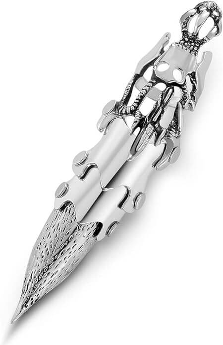 DLOOP-ARM - Silver Double Loop Knuckle Adjustable Joint Full Finger Ring for Men & Boys