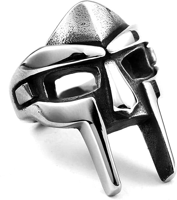 THE MEN THING Rings DOOM MASK - Pure Titanium Stainless Steel Ring Jewellery for Men - Size   17-21- 24