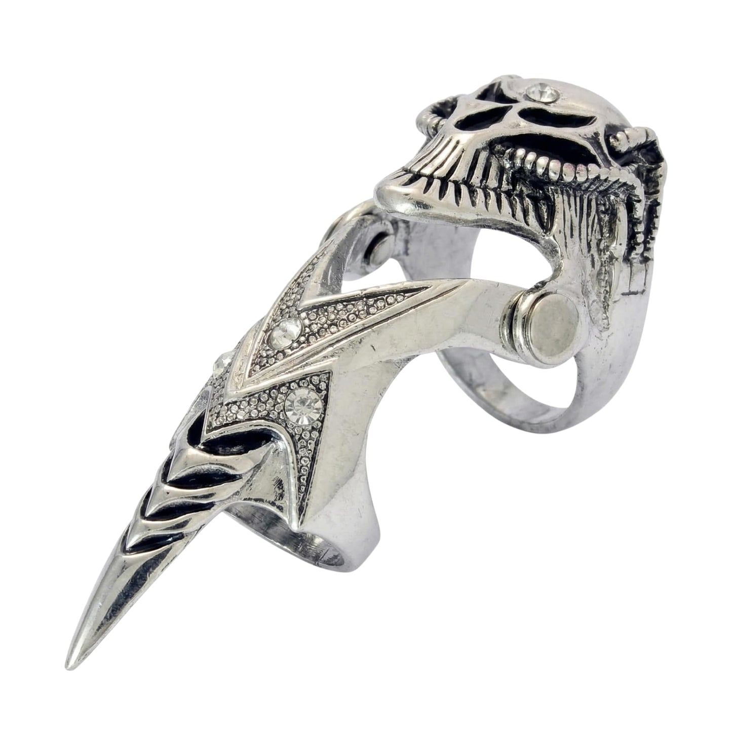 THE MEN THING Rings DRAGOWAR - Gothic Dragon Head Adjustable Knuckle Joint Full Finger Ring for Men & Boys
