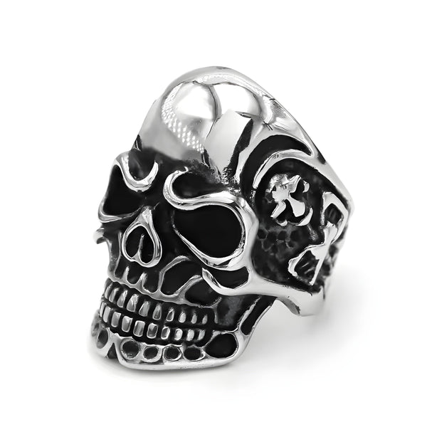 DRAUGR SKULL RING - Pure Stainless Steel Men’s Steel-Plated Ring – Statement Luxury Jewelry (Size : 17-22-28)