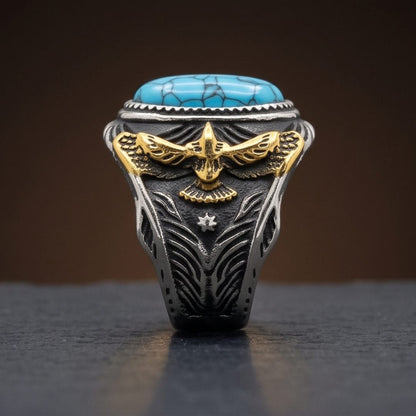 THE MEN THING Rings EAGLE CREST RING - Pure Stainless Steel Men’s Steel-Plated Ring – Statement Luxury Jewelry