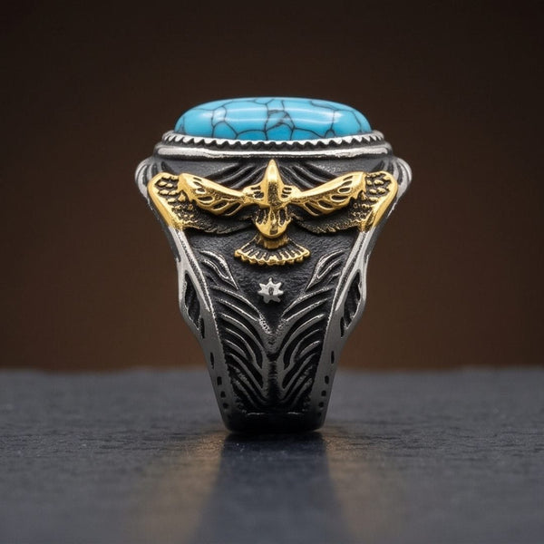 EAGLE CREST RING - Pure Stainless Steel Men’s Steel-Plated Ring – Statement Luxury Jewelry
