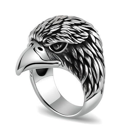THE MEN THING Rings EAGLE HEAD - Titanium Steel Ring for Men