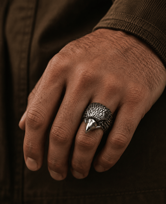 THE MEN THING Rings EAGLE HEAD - Titanium Steel Ring for Men