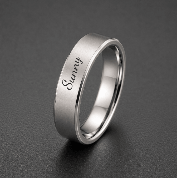 THE MEN THING Rings ENGRAVED - AZURE CORE - STEEL - Pure Stainless Steel Men’s Ring for Men & Boys (Size : 17-23-29)