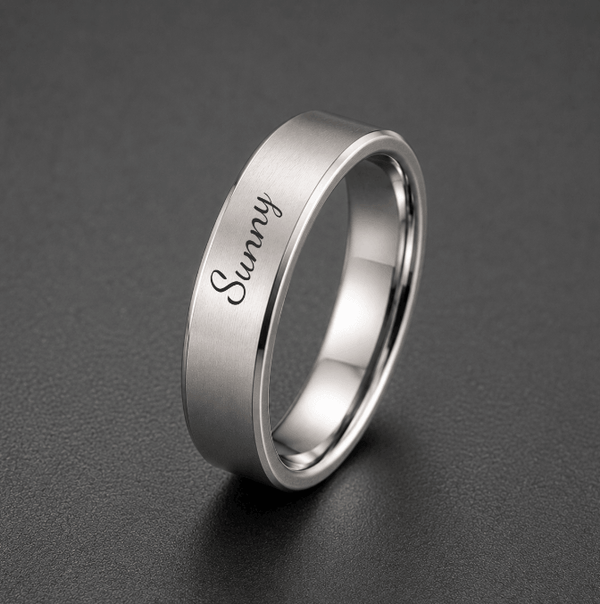 ENGRAVED - AZURE CORE - STEEL - Pure Stainless Steel Men’s Ring for Men & Boys (Size : 17-23-29)