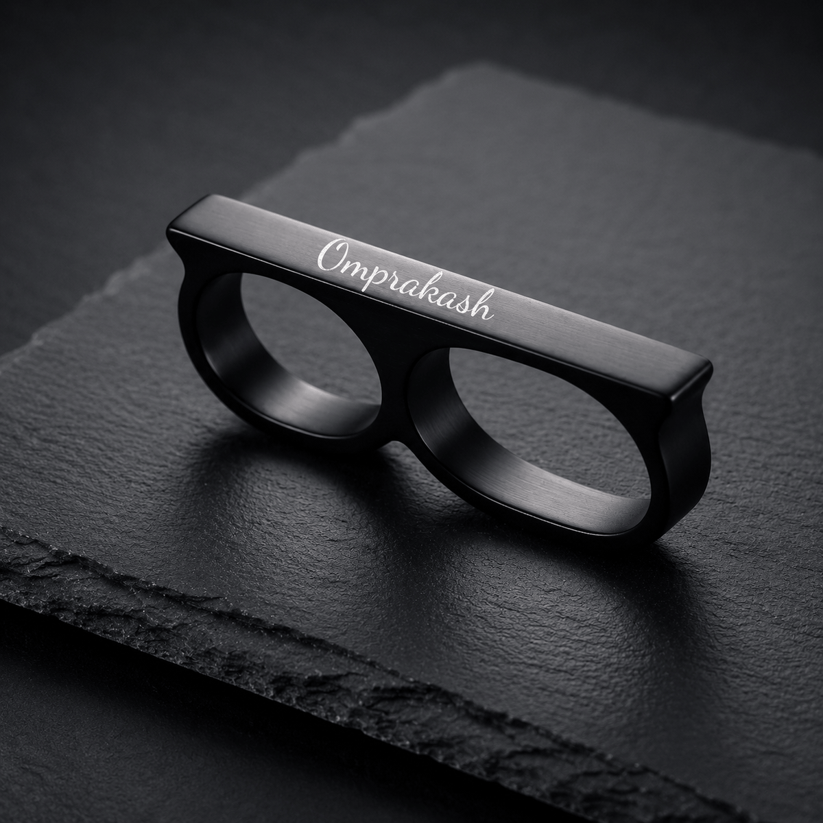 THE MEN THING Rings ENGRAVED - Rebellious Three Black