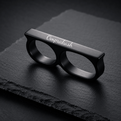 THE MEN THING Rings ENGRAVED - Rebellious Three Black