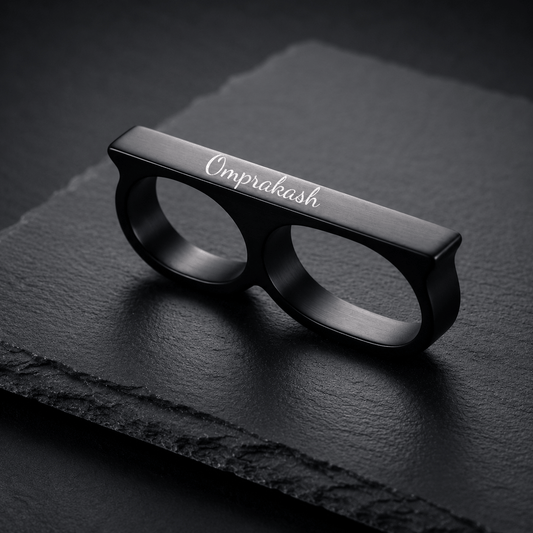 THE MEN THING Rings ENGRAVED - Rebellious Three Black