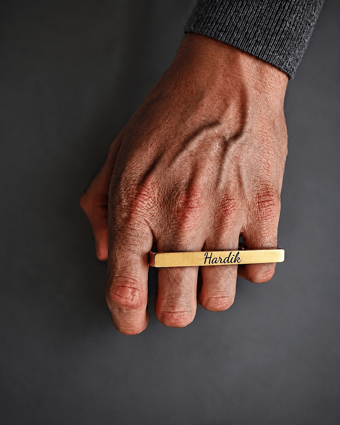 THE MEN THING Rings ENGRAVED - Rebellious Three Gold