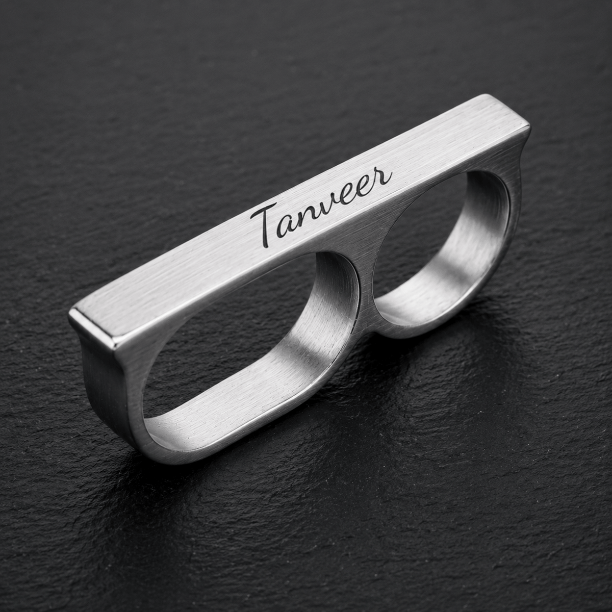 THE MEN THING Rings ENGRAVED - Rebellious Three Silver