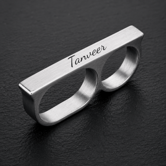 THE MEN THING Rings ENGRAVED - Rebellious Three Silver