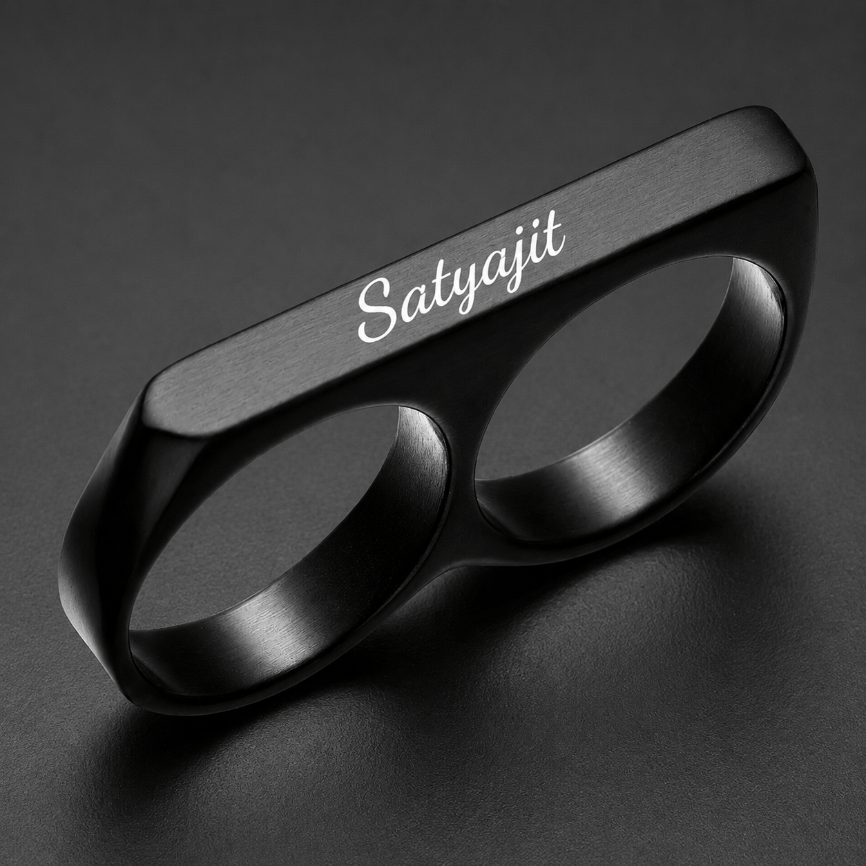 THE MEN THING Rings ENGRAVED - Rebellious Two Black