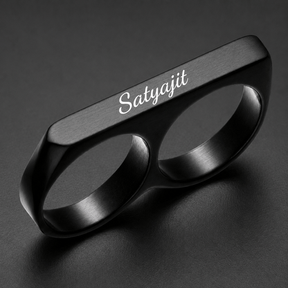THE MEN THING Rings ENGRAVED - Rebellious Two Black