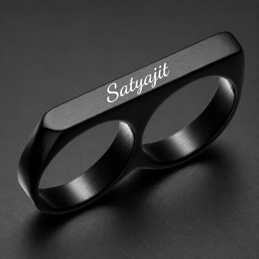 THE MEN THING Rings ENGRAVED - Rebellious Two Black