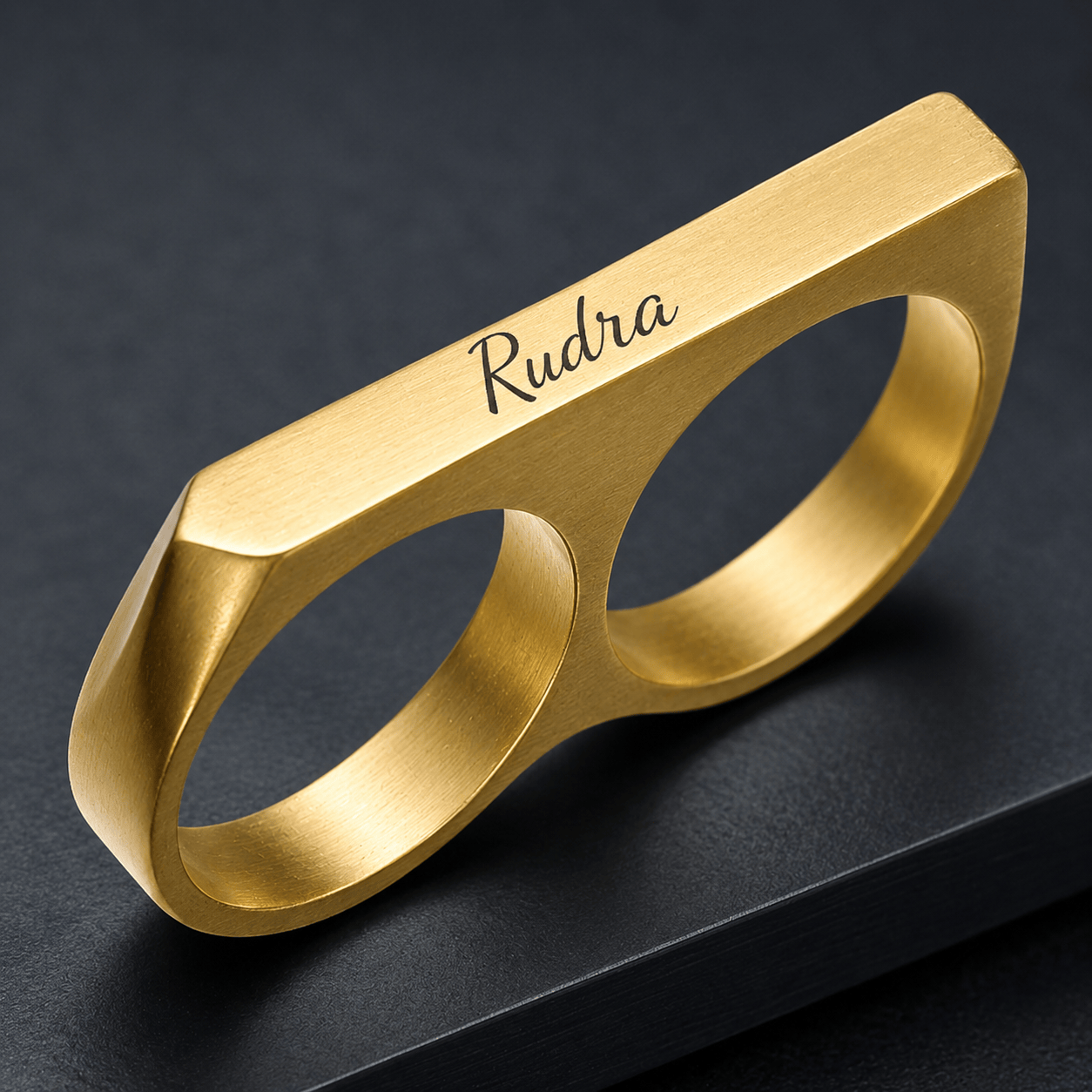 THE MEN THING Rings ENGRAVED - Rebellious Two Gold