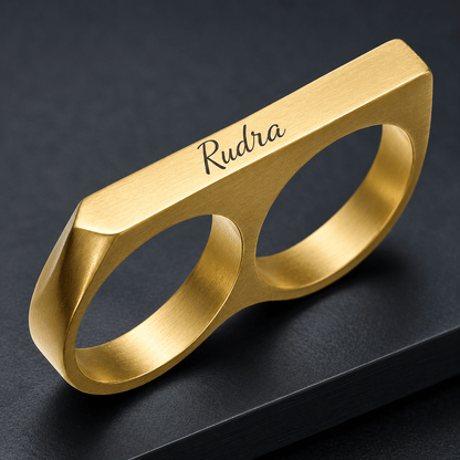 THE MEN THING Rings ENGRAVED - Rebellious Two Gold