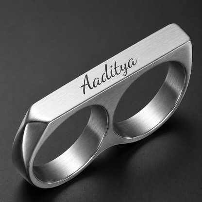THE MEN THING Rings ENGRAVED - Rebellious Two Silver