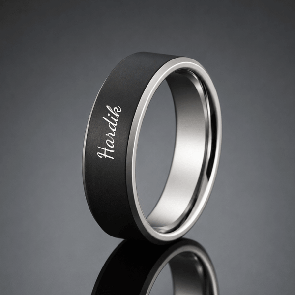ENGRAVED - Royal Series - BLACK BASTION RING - Pure Stainless Steel Men’s Steel-Black-Plated Ring – Statement Luxury Jewelry (Size : 17-19-22-24-27)