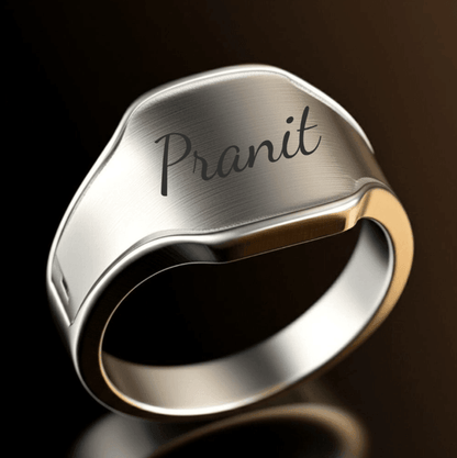 THE MEN THING Rings ENGRAVED - Royal Series - PRESTORA RING - Pure Stainless Steel Men’s Steel-Plated Ring – Statement Luxury Jewelry (Size : 16-19-22-24)
