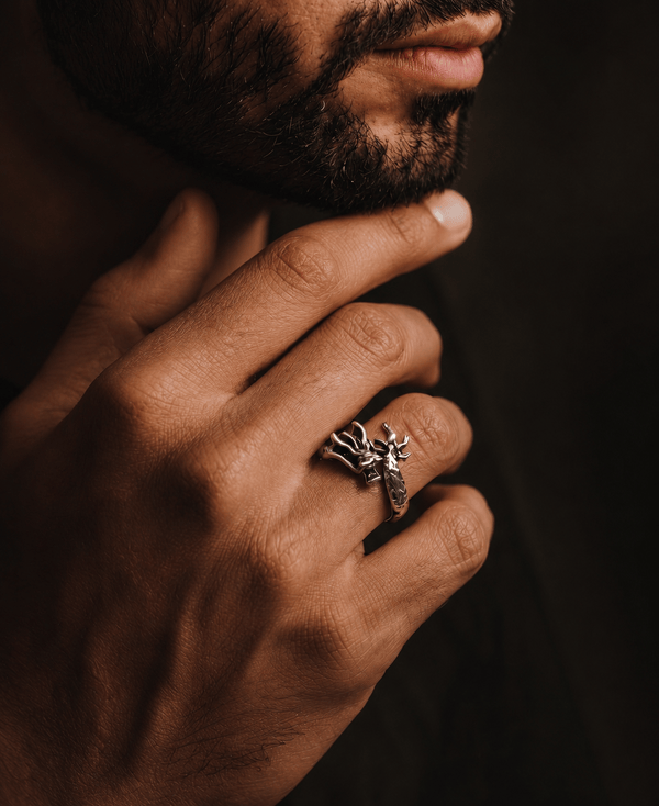 FIRY DRAGON - Alloy Adjustable Vintage Ring, American trending Style for Men & Boys