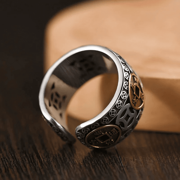 FOUR EMPERORS COINS - Adjustable Alloy Ring for Men & Boys
