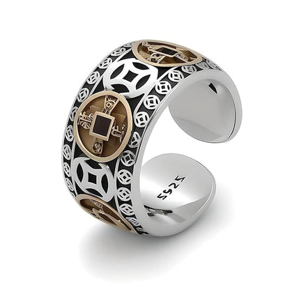 THE MEN THING Rings FOUR EMPERORS COINS - Adjustable Alloy Ring for Men & Boys