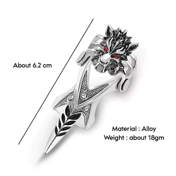 FURIOUS-REDEYE - Gothic Wolf Knuckle Joint Full Finger Ring for Men & Boys