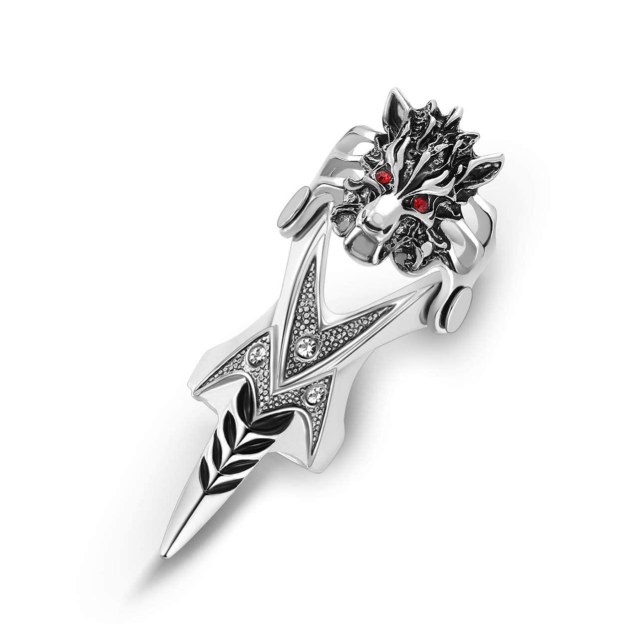 THE MEN THING Rings FURIOUS-REDEYE - Gothic Wolf Knuckle Joint Full Finger Ring for Men & Boys