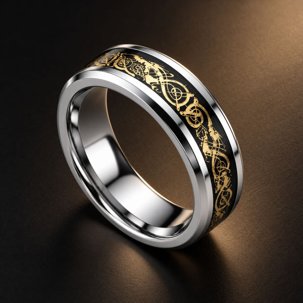 GOLDEN ENIGMA - Pure Stainless Steel Men’s Ring for Men & Boys (Size : 15-18-21-24-27)
