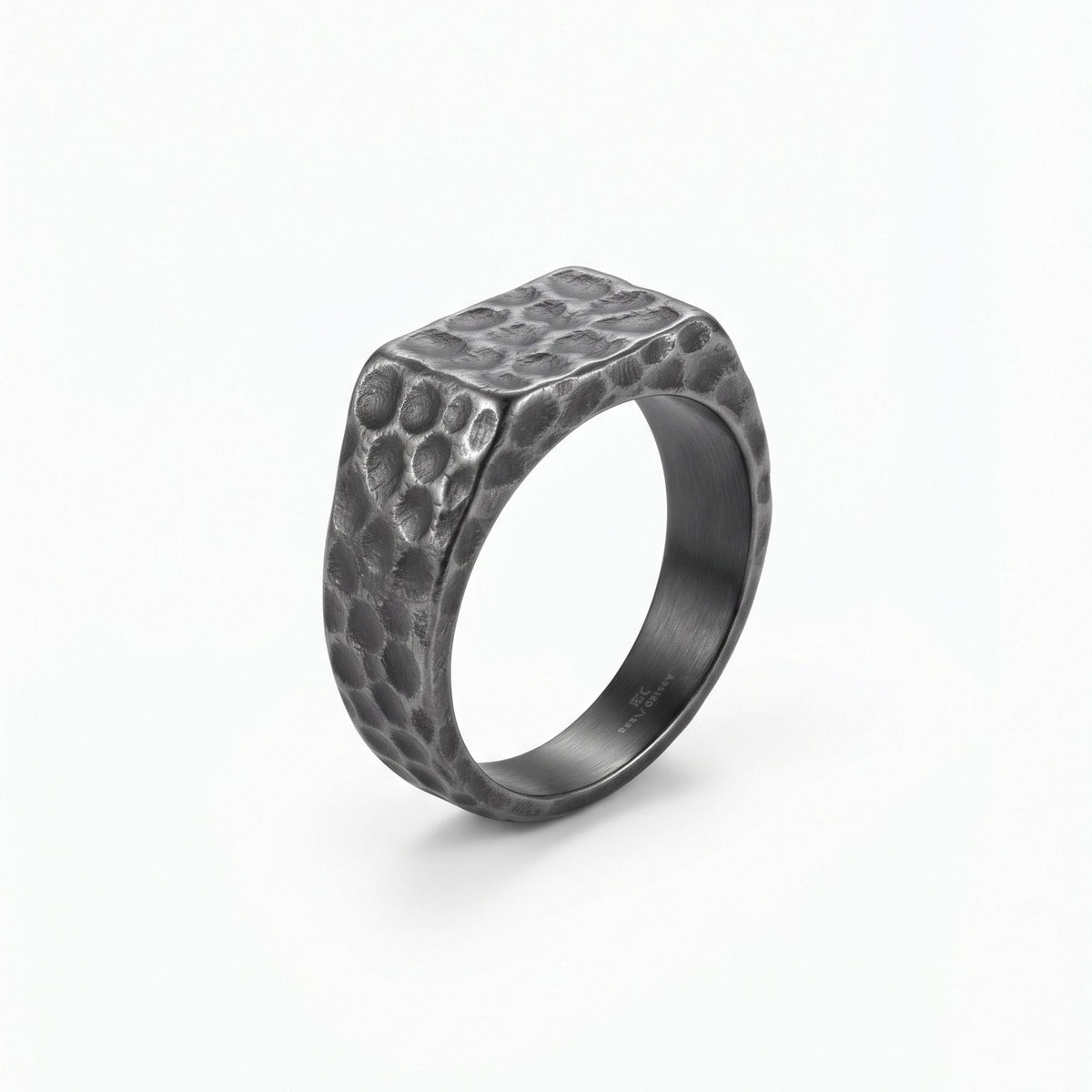 THE MEN THING Rings HAMMERFORGE - Pure Stainless Steel Men’s Ring for Men & Boys (Size : 21)