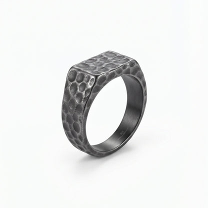 THE MEN THING Rings HAMMERFORGE - Pure Stainless Steel Men’s Ring for Men & Boys (Size : 21)