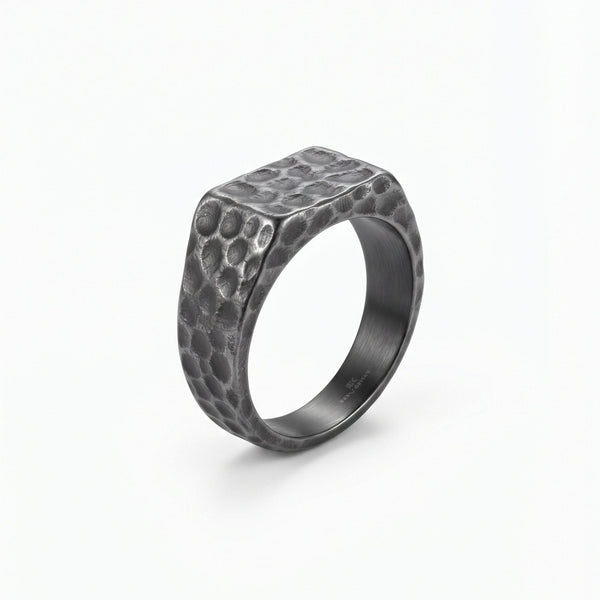 HAMMERFORGE - Pure Stainless Steel Men’s Ring for Men & Boys (Size : 21)