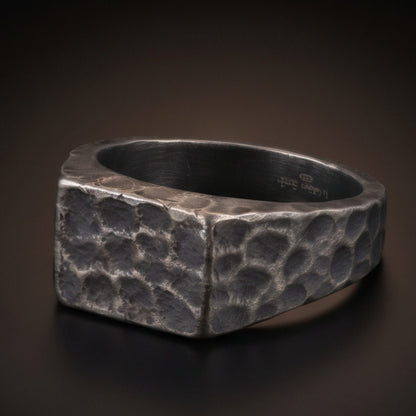 THE MEN THING Rings HAMMERFORGE - Pure Stainless Steel Men’s Ring for Men & Boys (Size : 21)