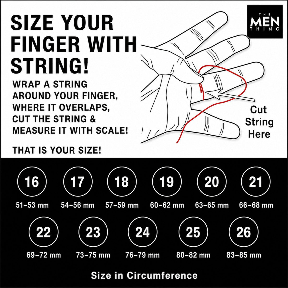 THE MEN THING Rings HEART RHYTHM - Pure Stainless Steel Men’s Ring for Men & Boys (Size : 14-16-19-22-25)