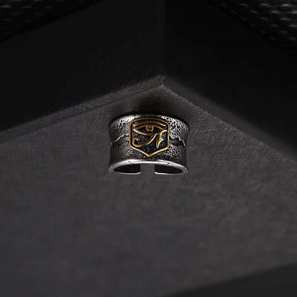 HORUS ఐ ఆఫ్ గాడ్ - పురుషులు మరియు అబ్బాయిల కోసం రాగి సర్దుబాటు రింగ్