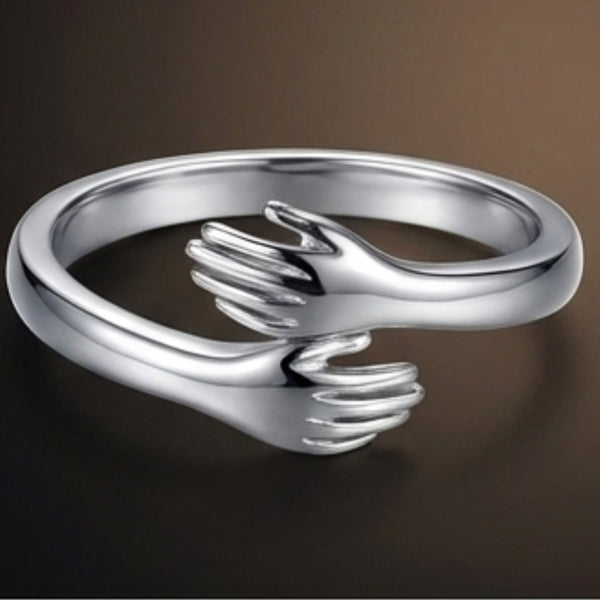 HUG HANDS - Pure Stainless Steel Men’s Steel-Plated Adjustable Ring