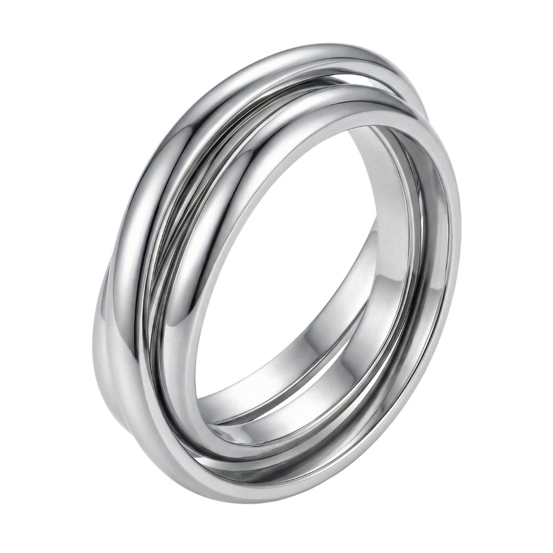 THE MEN THING Rings INFINITY LOOP - Steel - Pure Stainless Steel Men’s Steel-Plated Ring (Size : 26)