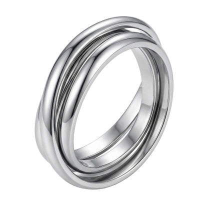 THE MEN THING Rings INFINITY LOOP - Steel - Pure Stainless Steel Men’s Steel-Plated Ring (Size : 26)