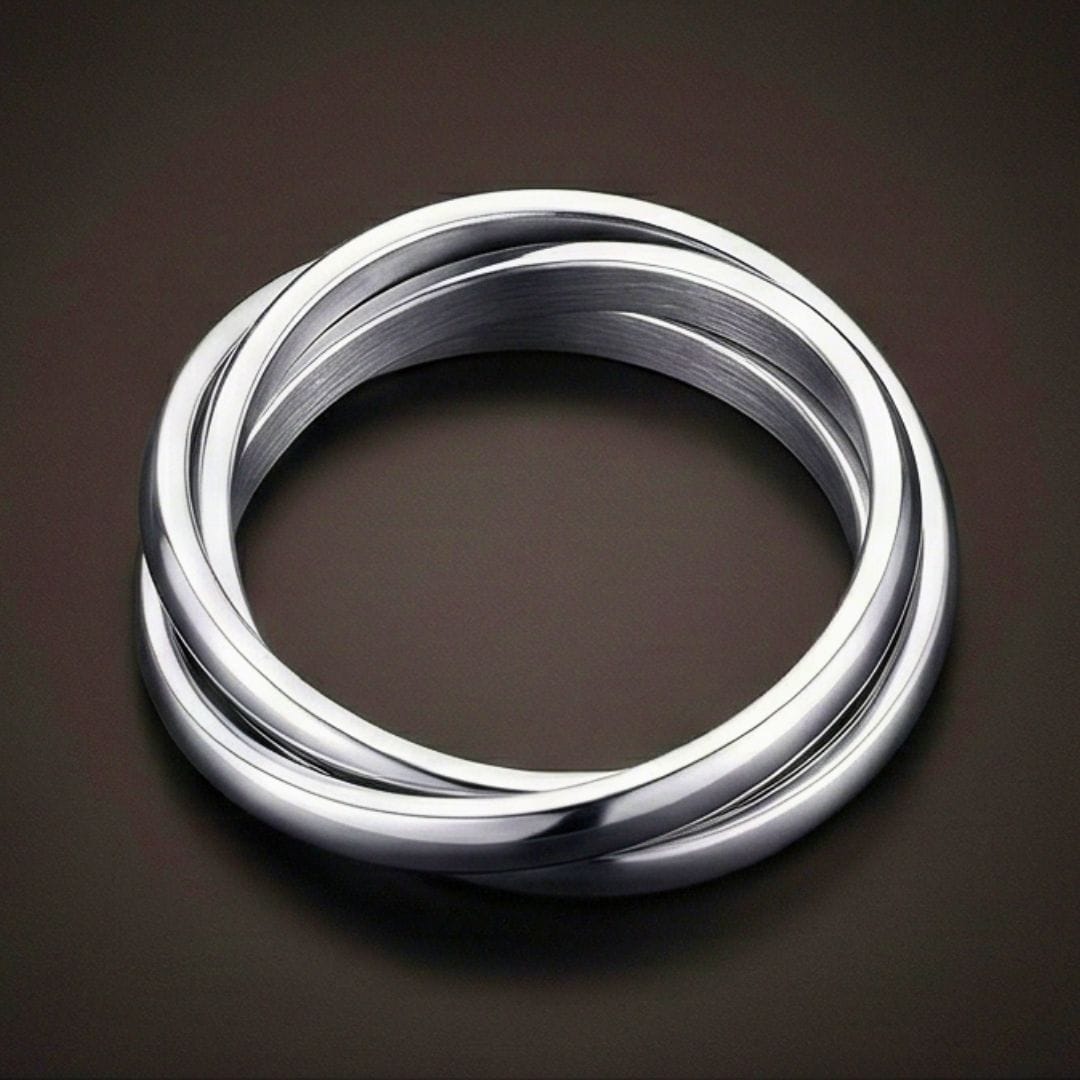 THE MEN THING Rings INFINITY LOOP - Steel - Pure Stainless Steel Men’s Steel-Plated Ring (Size : 26)
