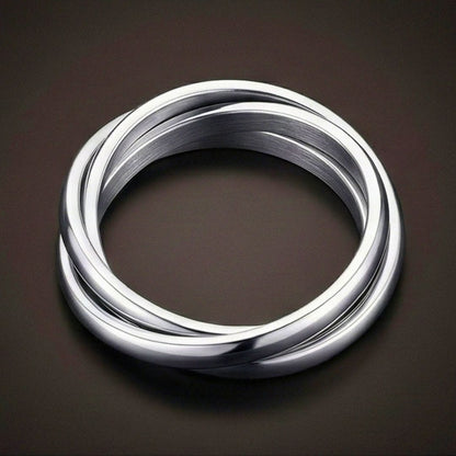 THE MEN THING Rings INFINITY LOOP - Steel - Pure Stainless Steel Men’s Steel-Plated Ring (Size : 26)
