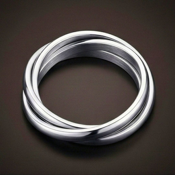 INFINITY LOOP - Steel - Pure Stainless Steel Men’s Steel-Plated Ring (Size : 26)
