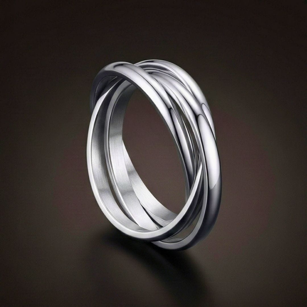 THE MEN THING Rings INFINITY LOOP - Steel - Pure Stainless Steel Men’s Steel-Plated Ring (Size : 26)