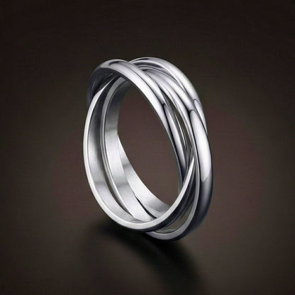 THE MEN THING Rings INFINITY LOOP - Steel - Pure Stainless Steel Men’s Steel-Plated Ring (Size : 26)